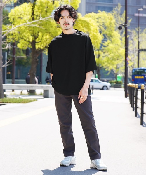 jiggys shop（ジギーズショップ）の「梨地 オーバーサイズ 半袖 Tシャツ（Tシャツ/カットソー・メンズ・グレー/ブラック/ダークグレー/ベージュ/ホワイト/グリーン・LARGE/MEDIUM/X-LARGE）」の10枚目の写真