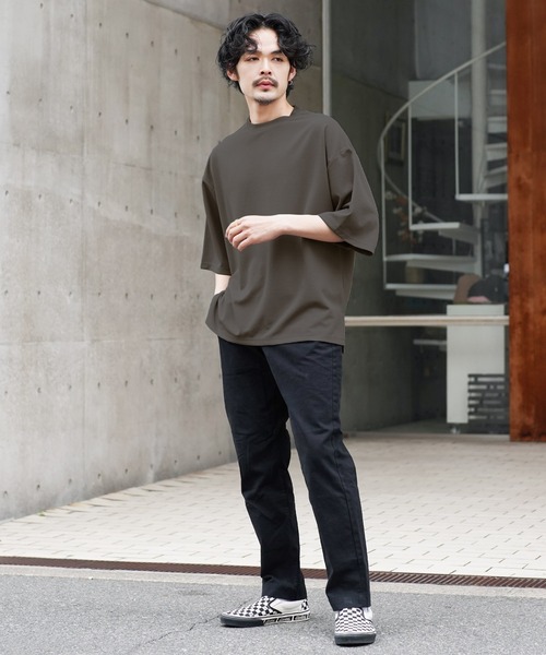 jiggys shop（ジギーズショップ）の「梨地 オーバーサイズ 半袖 Tシャツ（Tシャツ/カットソー・メンズ・グレー/ブラック/ダークグレー/ベージュ/ホワイト/グリーン・LARGE/MEDIUM/X-LARGE）」の12枚目の写真