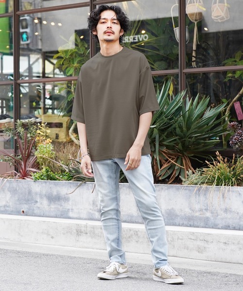 jiggys shop（ジギーズショップ）の「梨地 オーバーサイズ 半袖 Tシャツ（Tシャツ/カットソー・メンズ・グレー/ブラック/ダークグレー/ベージュ/ホワイト/グリーン・LARGE/MEDIUM/X-LARGE）」の16枚目の写真