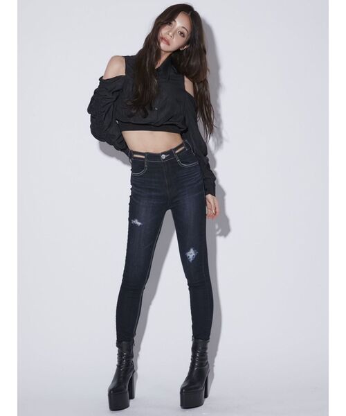 GYDA（ジェイダ）の「オフショルHEMリブブラウス（シャツ/ブラウス・レディース・ブラック/ブラウン/オフホワイト・FREE）」の6枚目の写真