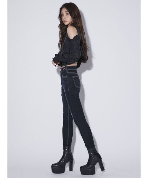 GYDA（ジェイダ）の「オフショルHEMリブブラウス（シャツ/ブラウス・レディース・ブラック/ブラウン/オフホワイト・FREE）」の7枚目の写真