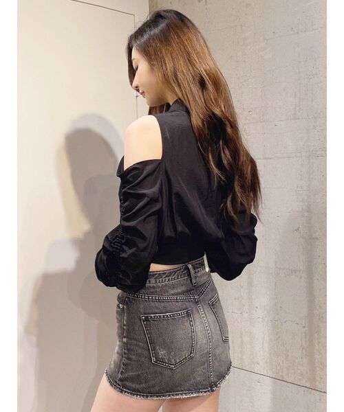 GYDA（ジェイダ）の「オフショルHEMリブブラウス（シャツ/ブラウス・レディース・ブラック/ブラウン/オフホワイト・FREE）」の11枚目の写真