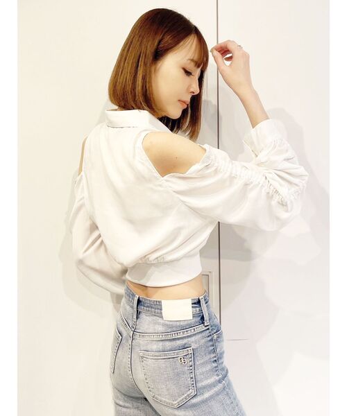 GYDA（ジェイダ）の「オフショルHEMリブブラウス（シャツ/ブラウス・レディース・ブラック/ブラウン/オフホワイト・FREE）」の16枚目の写真