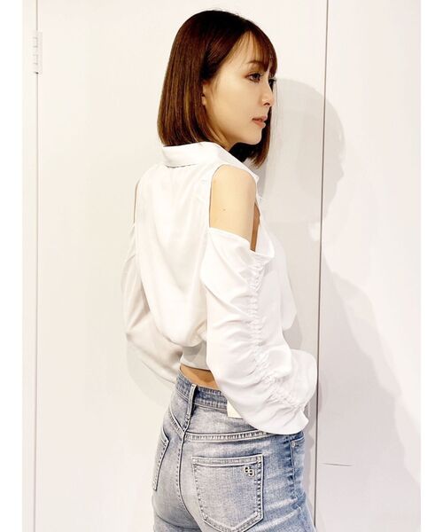 GYDA（ジェイダ）の「オフショルHEMリブブラウス（シャツ/ブラウス・レディース・ブラック/ブラウン/オフホワイト・FREE）」の17枚目の写真