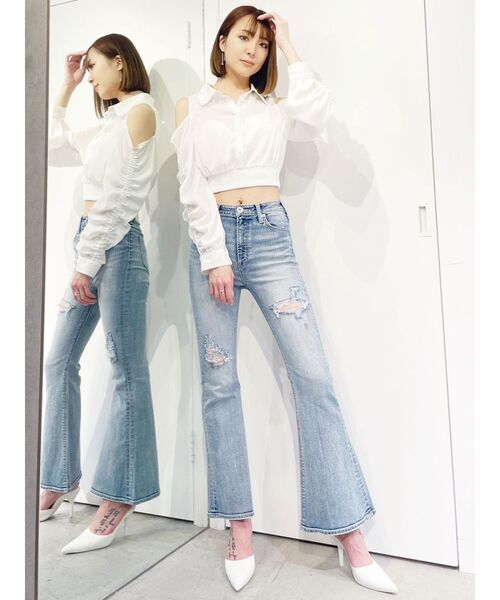 GYDA（ジェイダ）の「オフショルHEMリブブラウス（シャツ/ブラウス・レディース・ブラック/ブラウン/オフホワイト・FREE）」の19枚目の写真