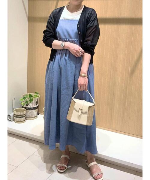 Te chichi TERRASSE（テチチテラス）の「ギャザーキャミワンピース（ワンピース・レディース・ブルー/ブラック/モカ・F）」の15枚目の写真