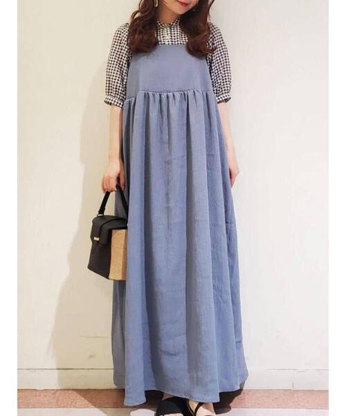 Te chichi TERRASSE（テチチテラス）の「ギャザーキャミワンピース（ワンピース・レディース・ブルー/ブラック/モカ・F）」の16枚目の写真