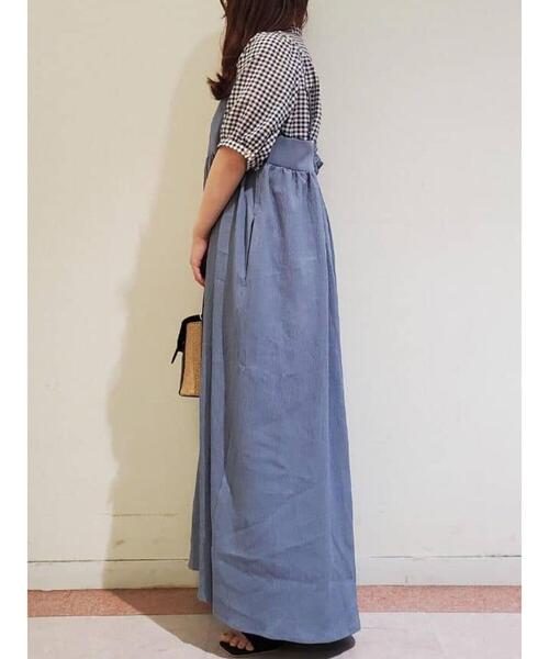 Te chichi TERRASSE（テチチテラス）の「ギャザーキャミワンピース（ワンピース・レディース・ブルー/ブラック/モカ・F）」の17枚目の写真