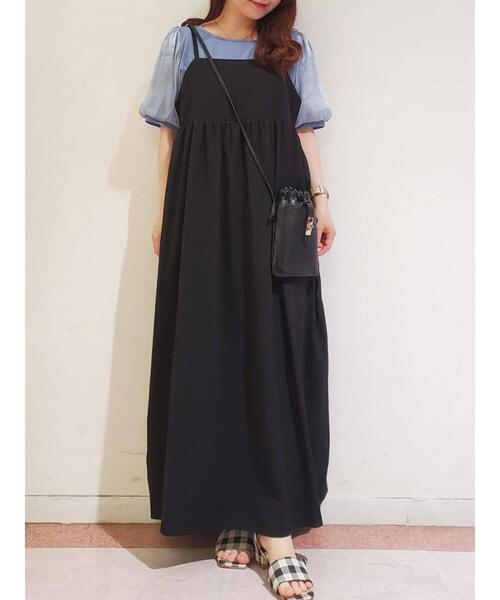 Te chichi TERRASSE（テチチテラス）の「ギャザーキャミワンピース（ワンピース・レディース・ブルー/ブラック/モカ・F）」の19枚目の写真