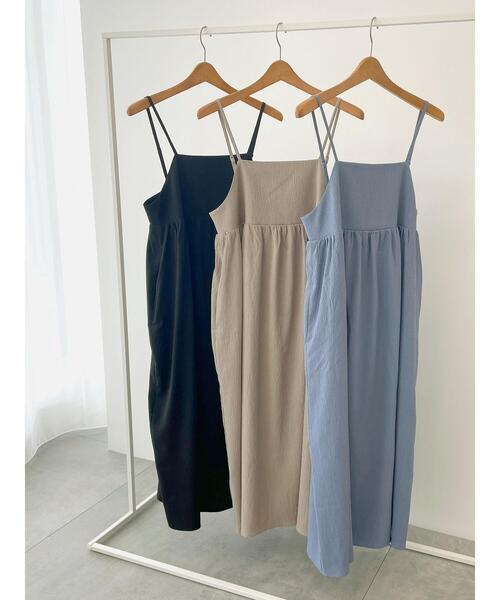 Te chichi TERRASSE（テチチテラス）の「ギャザーキャミワンピース（ワンピース・レディース・ブルー/ブラック/モカ・F）」の20枚目の写真