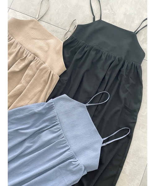 Te chichi TERRASSE（テチチテラス）の「ギャザーキャミワンピース（ワンピース・レディース・ブルー/ブラック/モカ・F）」の3枚目の写真
