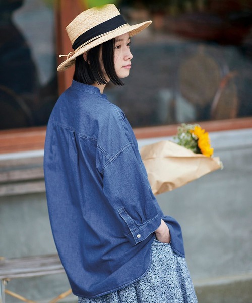 Sunny clouds(サニークラウズ)の「サニークラウズ ワークなデニムシャツ〈レディース〉(シャツ/ブラウス・レディース・インディゴブルー・MEDIUM/LARGE/X-LARGE/XX-LARGE/NM)」の6枚目の写真