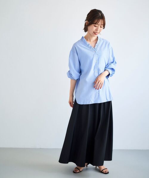 le.coeur blanc(ルクールブラン)の「Vネックシャーリングフリルシャツ(シャツ/ブラウス)」 WEAR