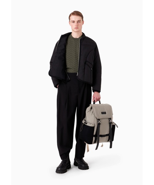 EMPORIO ARMANI インターシャパターン ピュアバージンウールセーター EMPORIO ARMANI インターシャパターン ピュアバージンウールセーター