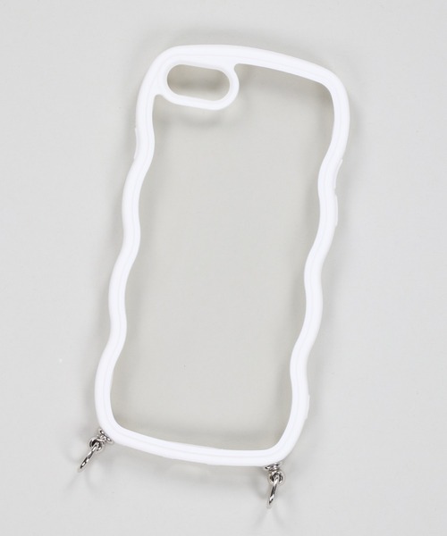 SPINNS（スピンズ）の「【ストラップホール付き】うねうねデザイン クリアスマホケース（スマホグッズ・レディース・クリア/ホワイト/ホワイト系その他・12/13/11/7/8/14/14h/13h/15 /16/iPhone 7/8/SE(第2/第3世代)）」の2枚目の写真