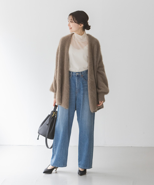 Noble（ノーブル）の「《追加》シアースキニーハイネックTOPS 6（Tシャツ/カットソー・レディース・サックスブルー/ホワイト/ブラック/ベージュ・FREE）」の13枚目の写真