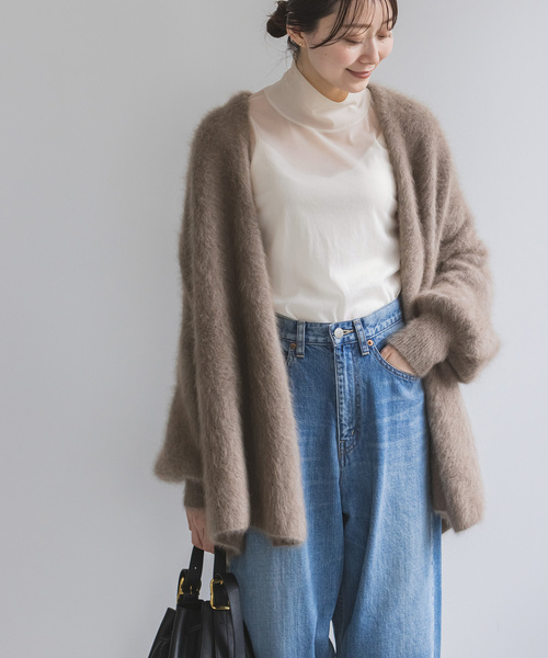 Noble（ノーブル）の「《追加》シアースキニーハイネックTOPS 6（Tシャツ/カットソー・レディース・サックスブルー/ホワイト/ブラック/ベージュ・FREE）」の14枚目の写真