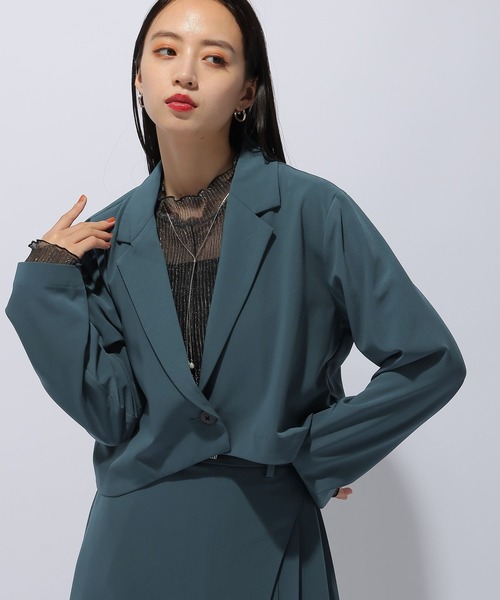 HARE（ハレ）の「２Pジャケット＊アシメプリーツスカート(HARE)（セットアップ・レディース・グレー/ブラック/グリーン/グレー系その他・FREE）」の13枚目の写真