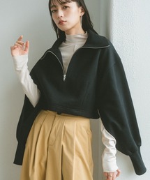 VANNIE U | インスリットハーフジップスウェット(スウェット)