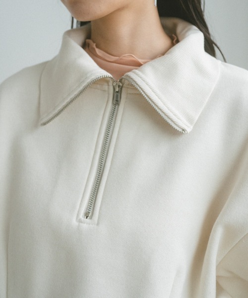 VANNIE U(ヴァニーユー)の「インスリットハーフジップスウェット(スウェット・レディース・ブラック/アイボリー・FREE)」の12枚目の写真