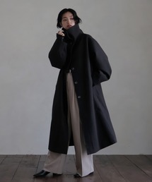 hellam | ビックスタンドカラーコート(ステンカラーコート)