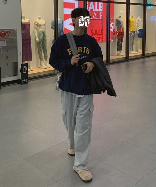 ASCLO(エジュクロ)の「ASCLO Never Cargo Wide Sweat Pants(スウェットパンツ・メンズ・グレー/ブラック・SMALL/LARGE/MEDIUM)」の4枚目の写真
