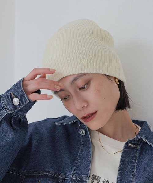 LOWRYS FARM（ローリーズファーム）の「ニットビーニー  969889（ニットキャップ/ビーニー・レディース・アイボリー/ブラック/グレー・FREE）」の6枚目の写真