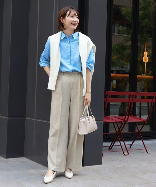 Pierrot(ピエロ)の「ウールライクタックワイドパンツ(その他パンツ・レディース・ブラウン/チャコール/オリーブ/ベージュ系その他・PM/L/M)」の20枚目の写真