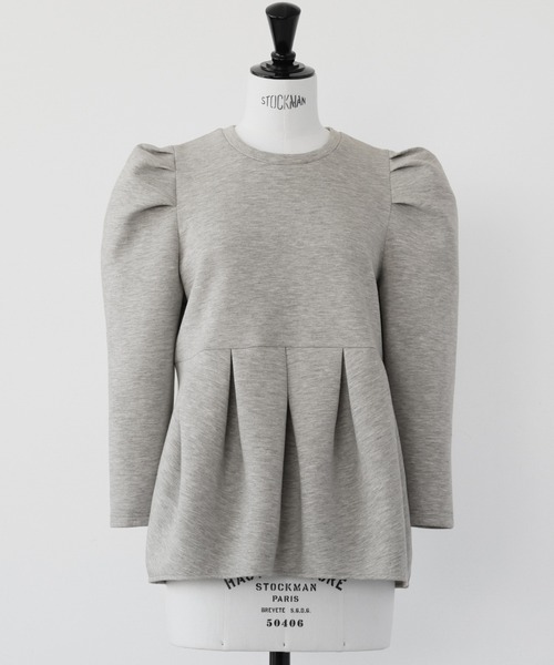 ELFRANK(エルフランク)の「ダンボールニットパワーショルダーペプラムプルオーバー(Tシャツ/カットソー・レディース・グレー/ブラック/オフホワイト・FREE)」の19枚目の写真