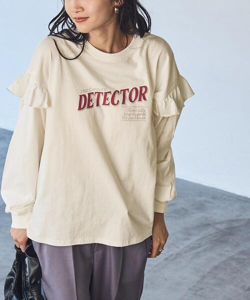 coen（コーエン）の「ピグメント袖フリルツアーロングスリーブTシャツ（Tシャツ/カットソー・レディース・ダークグレー/ベージュ/ライトグレー/オフホワイト・L/M）」の5枚目の写真