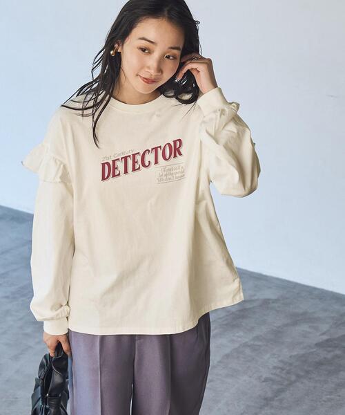 coen（コーエン）の「ピグメント袖フリルツアーロングスリーブTシャツ（Tシャツ/カットソー・レディース・ダークグレー/ベージュ/ライトグレー/オフホワイト・L/M）」の6枚目の写真