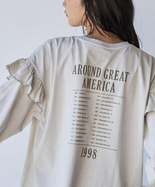 coen（コーエン）の「ピグメント袖フリルツアーロングスリーブTシャツ（Tシャツ/カットソー・レディース・ダークグレー/ベージュ/ライトグレー/オフホワイト・L/M）」の17枚目の写真