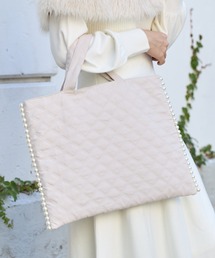 サイドパール付きキルティングサブバッグ