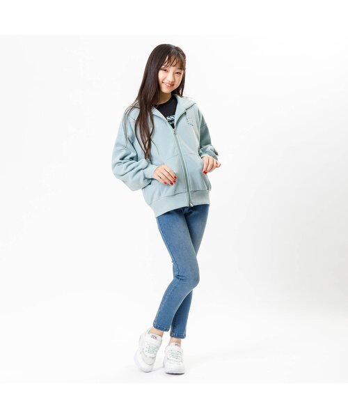 algy(アルジー)の「ダブルジップ裏起毛パーカー(パーカー・キッズ・ミント/ブラック/アイボリー・MEDIUM/X-SMALL/SMALL/XX-SMALL)」の4枚目の写真