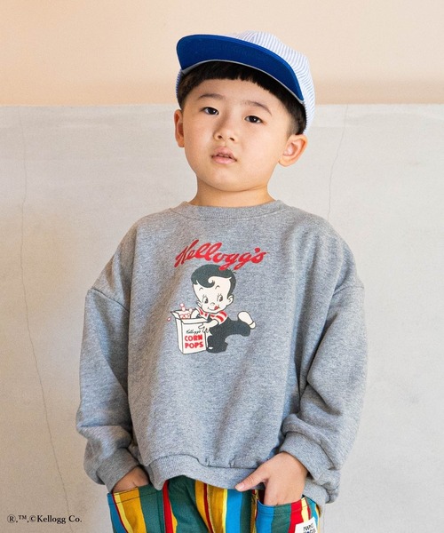 MARKEY'S(マーキーズ)の「【Kellogg's/ケロッグ】別注プリントトレーナー(80~150cm)(スウェット・キッズ・オフホワイト/杢グレー/チャコール・150/130/90/110/120/140/80/100)」の2枚目の写真