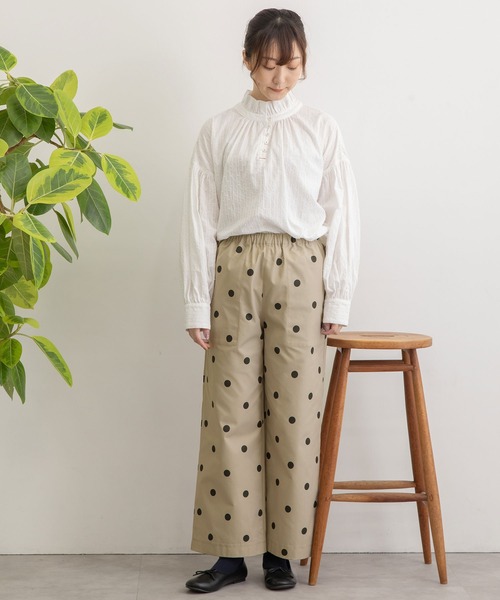 POU DOU DOU（プードゥドゥ）の「ドットプリントイージーワイドパンツ（その他パンツ・レディース・グリーン/ブラック/グレー系その他・3）」の7枚目の写真