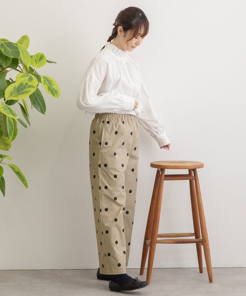 POU DOU DOU（プードゥドゥ）の「ドットプリントイージーワイドパンツ（その他パンツ・レディース・グリーン/ブラック/グレー系その他・3）」の9枚目の写真