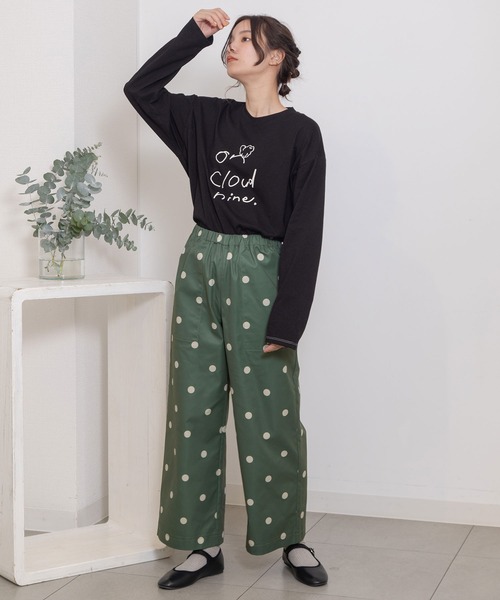 POU DOU DOU（プードゥドゥ）の「ドットプリントイージーワイドパンツ（その他パンツ・レディース・グリーン/ブラック/グレー系その他・3）」の14枚目の写真