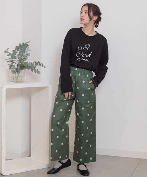 POU DOU DOU（プードゥドゥ）の「ドットプリントイージーワイドパンツ（その他パンツ・レディース・グリーン/ブラック/グレー系その他・3）」の16枚目の写真