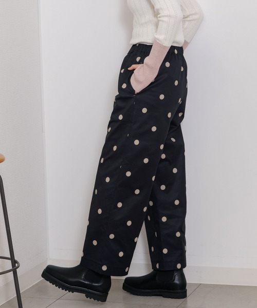 POU DOU DOU（プードゥドゥ）の「ドットプリントイージーワイドパンツ（その他パンツ・レディース・グリーン/ブラック/グレー系その他・3）」の18枚目の写真