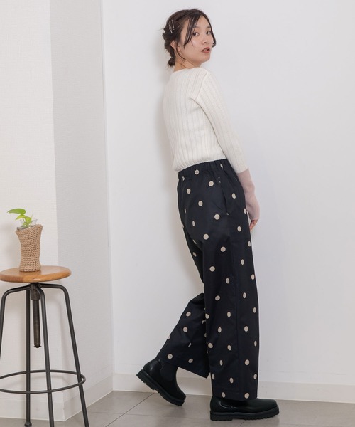 POU DOU DOU（プードゥドゥ）の「ドットプリントイージーワイドパンツ（その他パンツ・レディース・グリーン/ブラック/グレー系その他・3）」の22枚目の写真