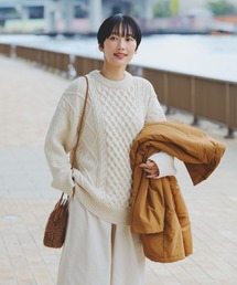 studio CLIP | 【毛玉になりにくい/マシンウォッシャブル】3ゲージお手入れらくらくケーブルニット(ニット/セーター)