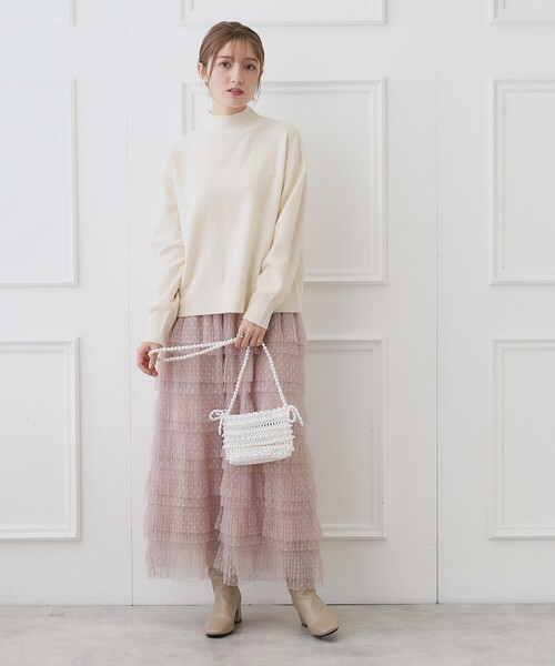 couture brooch（クチュールブローチ）の「◆【程よいゆとりのこなれ感】ウール混ハイネックニット（ニット/セーター・レディース・ライトパープル/グリーン/アイボリー/チャコールグレー・42/34/38）」の9枚目の写真