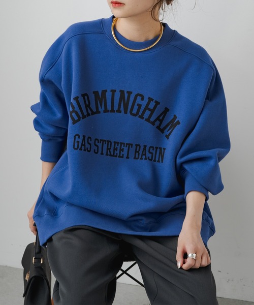 PUAL CE CIN（ピュアルセシン）の「裏起毛ロゴプリントスウェットプルオーバー（スウェット・レディース・ブラウン/グレイッシュベージュ/コバルトブルー・FREE）」の3枚目の写真