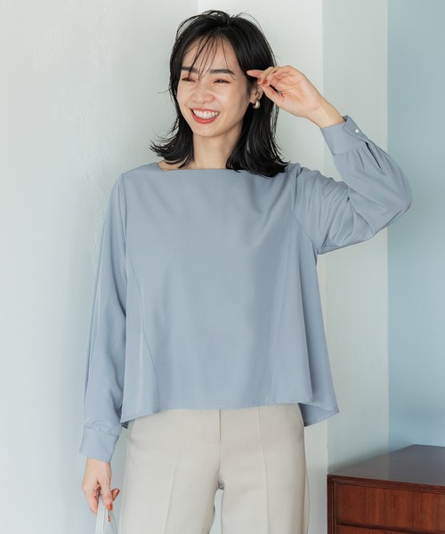 coca(coca)(コカ)の「裏起毛バックパールブラウス(シャツ/ブラウス・レディース・ブラック/ブルー・M/L)」の3枚目の写真
