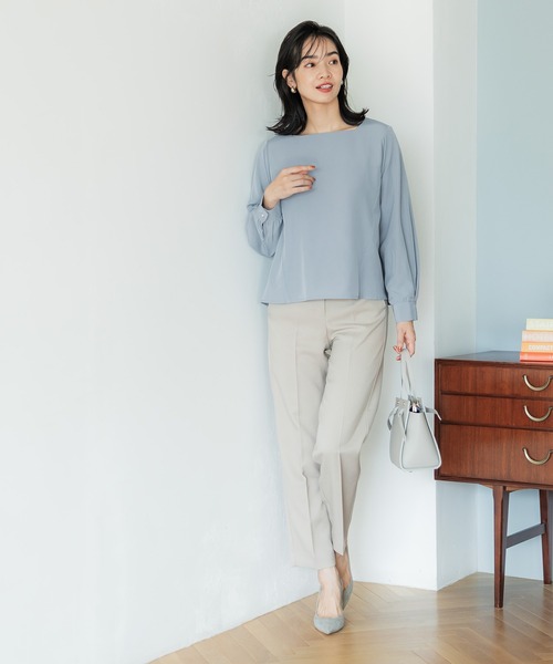 coca(coca)(コカ)の「裏起毛バックパールブラウス(シャツ/ブラウス・レディース・ブラック/ブルー・M/L)」の4枚目の写真