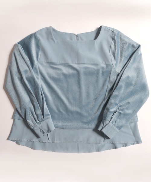 coca(coca)(コカ)の「裏起毛バックパールブラウス(シャツ/ブラウス・レディース・ブラック/ブルー・M/L)」の13枚目の写真