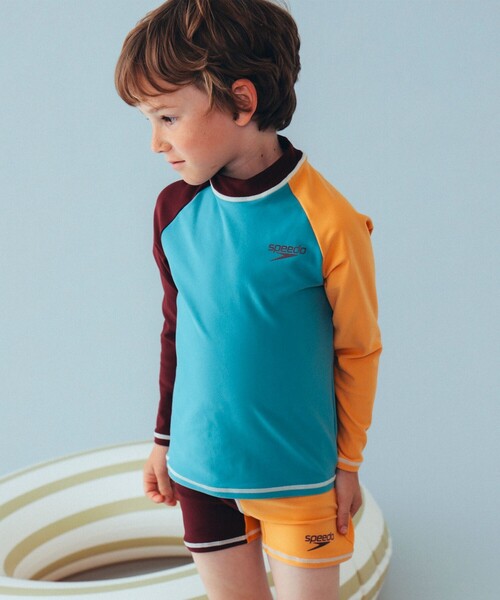 Speedo（スピード）の「Speedo / キッズ ユニセックス ラッシュガード 24（100～120cm）（ラッシュガード・キッズ・ブルー系その他/ブルー系その他2/ブラウン系その他2・120/110/100）」の2枚目の写真