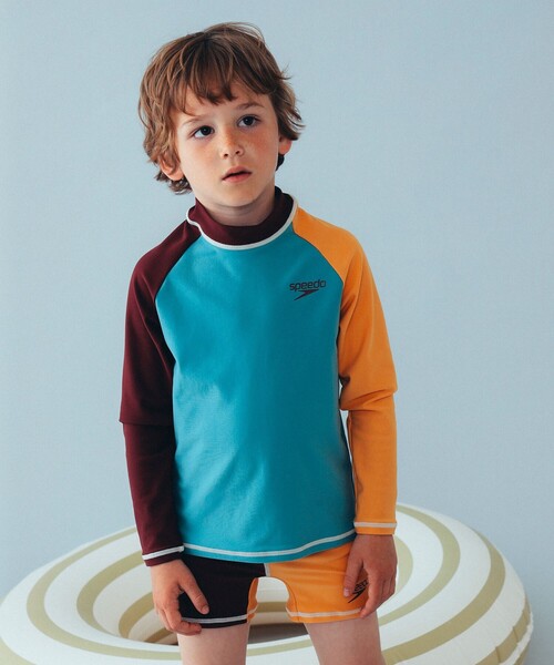 Speedo（スピード）の「Speedo / キッズ ユニセックス ラッシュガード 24（100～120cm）（ラッシュガード・キッズ・ブルー系その他/ブルー系その他2/ブラウン系その他2・120/110/100）」の4枚目の写真