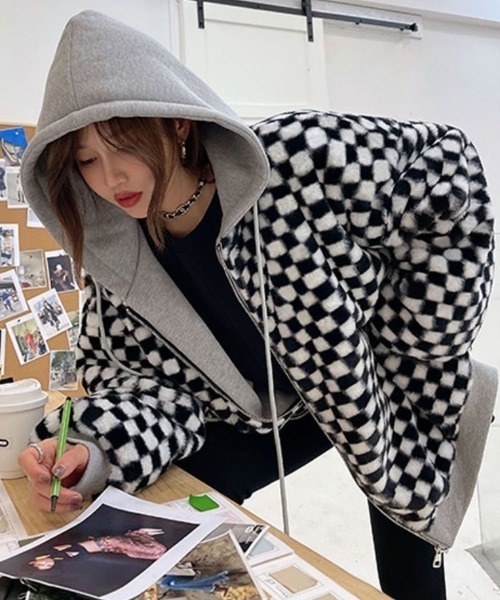 Radyもこもこパーカー もこもこうさ耳パーカー Rady♡バックRadyロゴファーフーディ